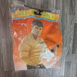 Adult Muscle Shirt Costume One Size Fits Most Tan Padded Bodysuit Costume